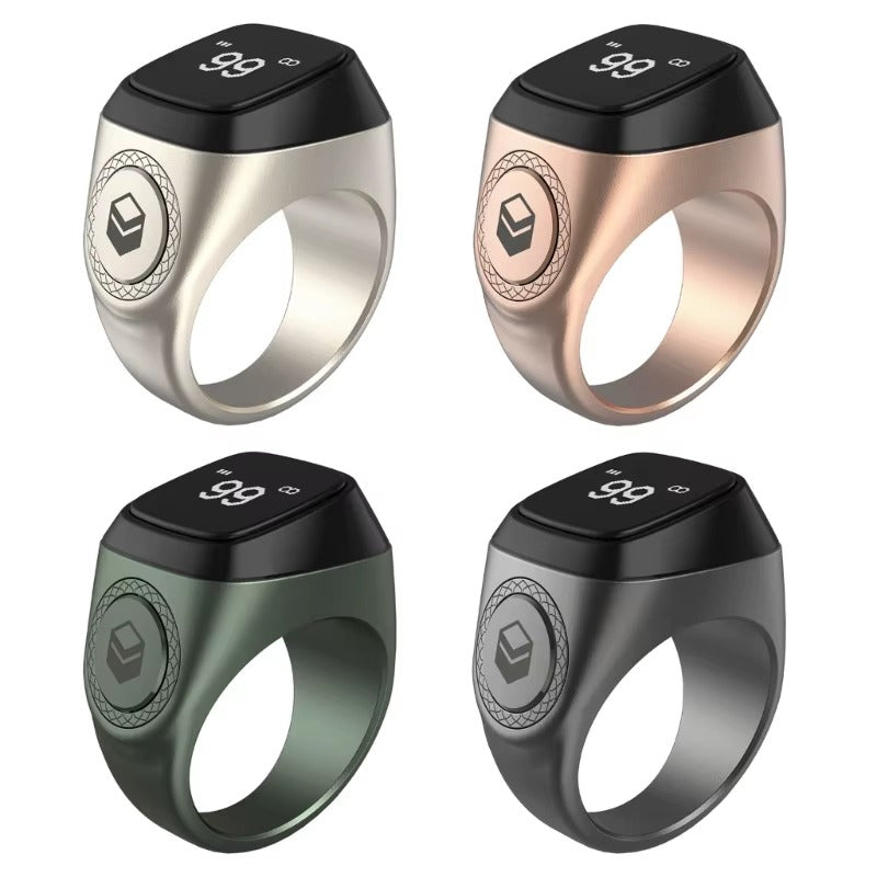 Iqibla Smart Tasbih Ring with digital/LED counter & prayer timing vibration